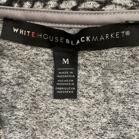 WHBM gray & black mixed animal print funnel neck tunic length sweater sz medium - Picture 10 of 11